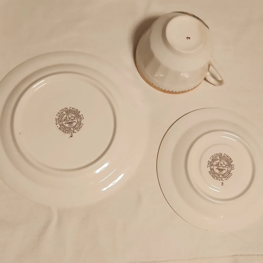Vintage Cronin Trio Teacup, Saucer & Desert Plate